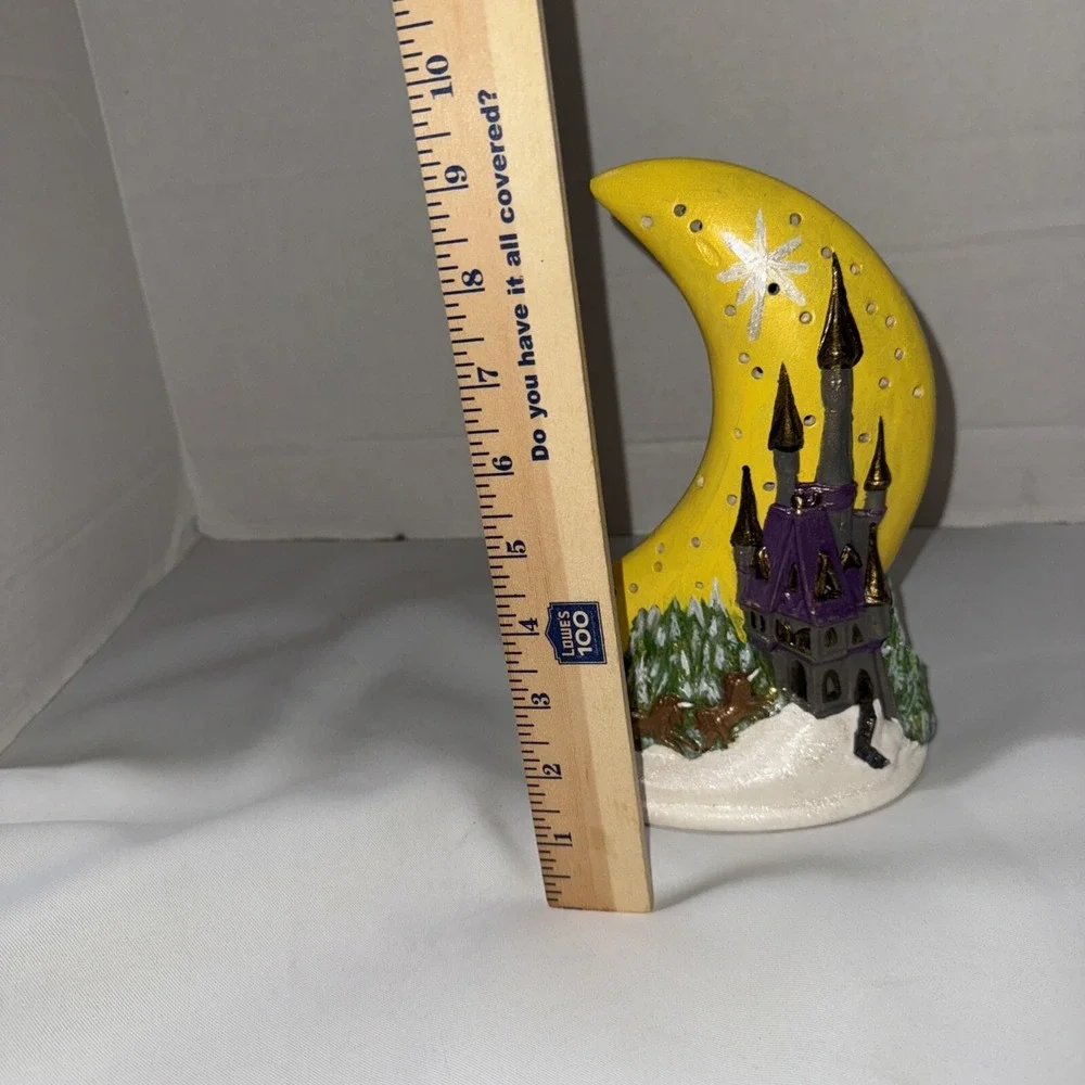 Garry Sharpe Design Ceramic Moon Stars Unicorn Castle‎ Night Light Lamp vintage